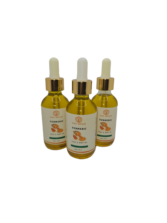 Turmeric Oil for Face & Body - Natural Turmeric Skin Oil for Spots - 2 oz.- Pack of 3